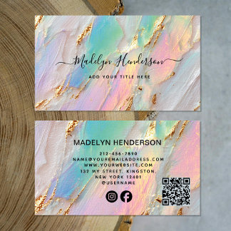 Sieraden Opal Borstel Goud QR Code Sociale Media Visitekaartje