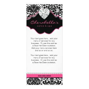 Sieraden Rack Kaart Damask Wit Zwart Roze Bloemen 