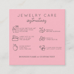 Sieraden Verzorgingsinstructies Blush Bedankt Zake Informatiekaartje