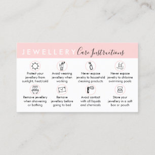 Sieraden Verzorgingsinstructies Visitekaartje