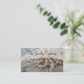 Sieraden winkel parels thema visitekaartje (Staand voorkant)