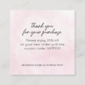 Sieraden Zorg Dank u Roze Waterverf Business Informatiekaartje (Achterkant)