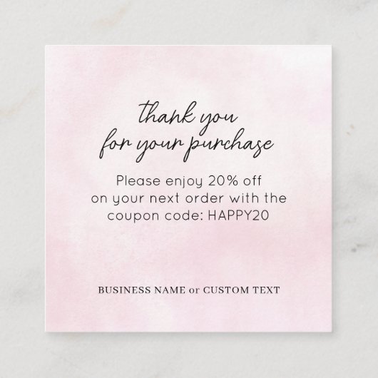 Sieraden Zorg Dank u Roze Waterverf Business Informatiekaartje (Achterkant)