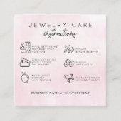 Sieraden Zorg Dank u Roze Waterverf Business Informatiekaartje (Voorkant)