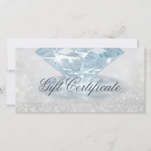 Sieradenontwerper cadeaukaart met glinsterende dia bedankkaart