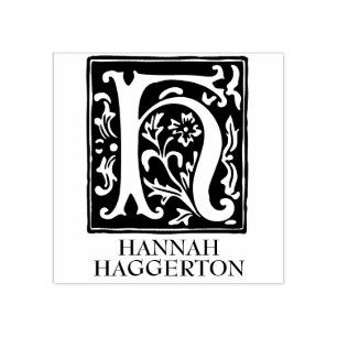 Sieralfabet letter H monogram Rubberstempel