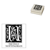 Sieralfabet letter N monogram Rubberstempel (Gestempeld)