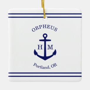 Sieranker op maat (wit & blauw) keramisch ornament