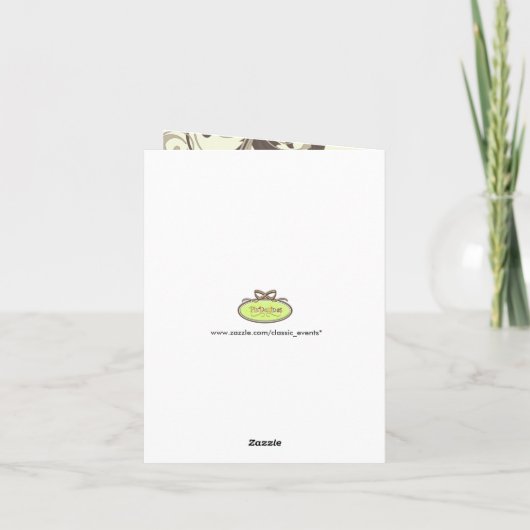 Sierbladeren / Aqua + bruin / Dank u kaarten (Achterkant)