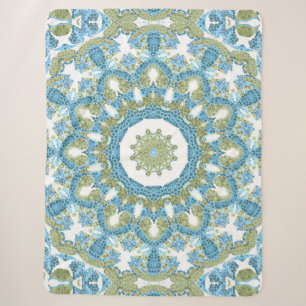 sierblauwe groene witte decoratie sherpa deken