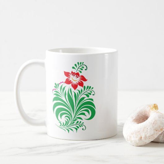 Sierbloem Bloemontwerp – Elegant Koffiemok (Met donut)