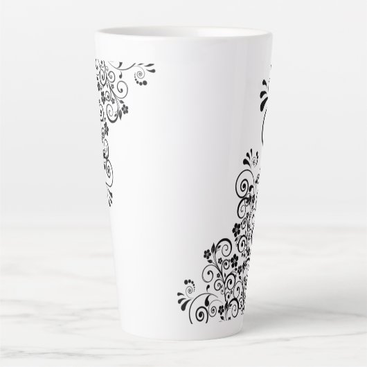 sierbloemen latte mok (Voorkant)