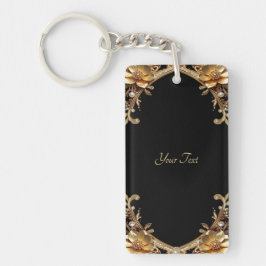 Sierbloemen sleutelhanger van goud