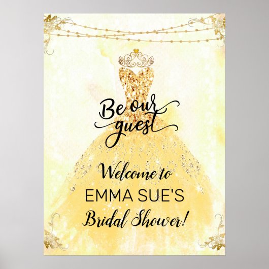 Sierbord 'Be our Guest Princess Bridal Shower' Poster (Voorkant)