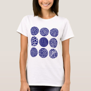 Siercirkels - Diep Marineblauw en Wit T-shirt