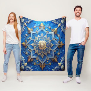 Sierdeken Blauw Goud Vlies Dekbed Fleece Deken