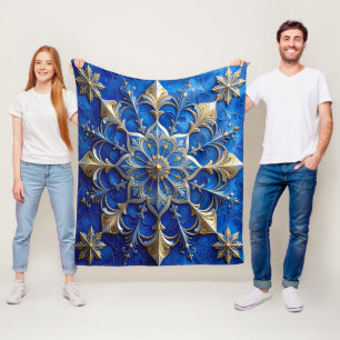 Sierdeken Blauw Goud Vlies Dekbed Fleece Deken