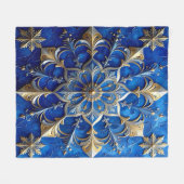 Sierdeken Blauw Goud Vlies Dekbed Fleece Deken (Voorkant (Horizontaal))
