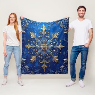 Sierdeken Blauw Goud Vlies Dekbed Fleece Deken