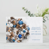 Sierdennenkrans QR-code Zakelijk Feestdagenkaart (Staand voorkant)