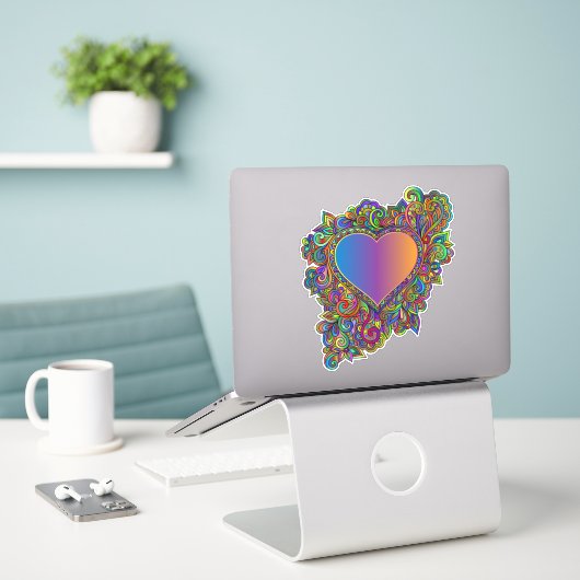 Sierhart Bloemen Abstract Sticker Decal (Laptop op bureau)