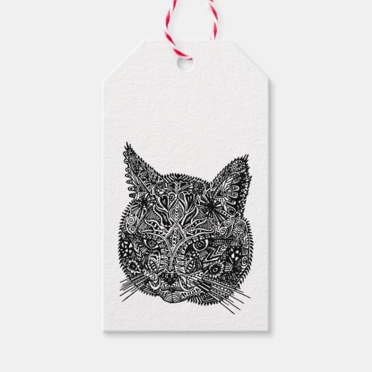 Sierkattenkop Cadeaulabel (Voorkant)