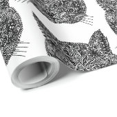 Sierkattenkop Cadeaupapier (Rol Hoek)