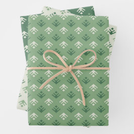 Sierkerstbomen.Wrapping papier Set van 3 Inpakpapier Vel