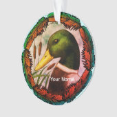 Sierkop van wilde eend ornament (voorkant)