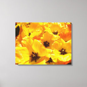Sierkunst afdrukken Gele Gouden Tulp Bloemen
