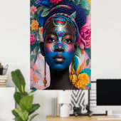 Sierkunst gezicht kunst prinses poster (Thuiskantoor)