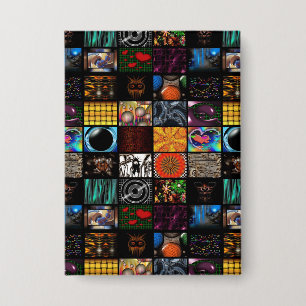 Sierkunst Pop Art-patroon Button