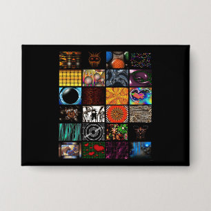 Sierkunst Pop Art-patroon Button