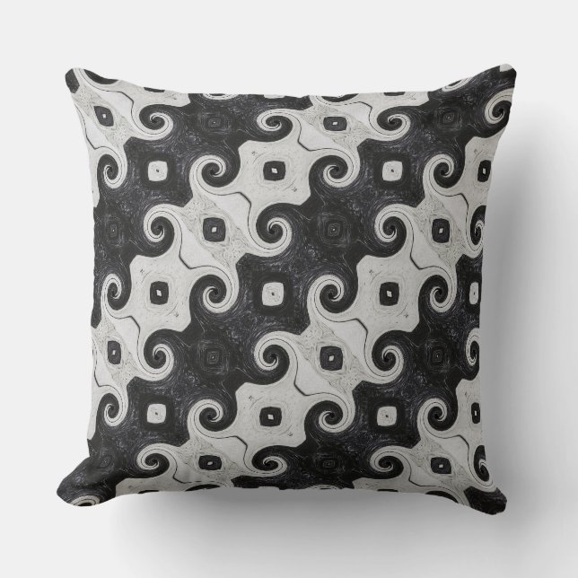 Sierkussen abstract Diamond Eye Curls Pattern (Voorkant)