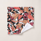 Sierkussen Abstracte cartoon verlaat zwarte bessen Bad Handdoek (Wasdoekje)