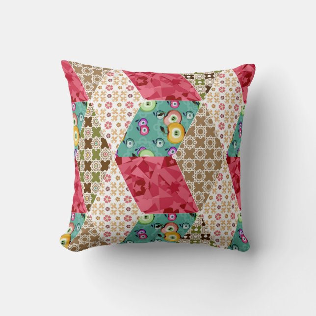 Sierkussen Abstracte patchwork quilt ret (Voorkant)
