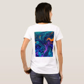 Sierkussen abstracte psychedelische kleuren t-shirt (Achterkant volledig)