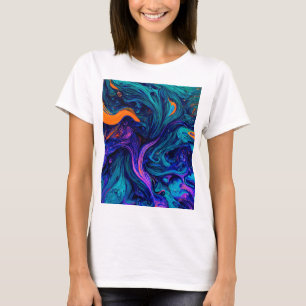 Sierkussen abstracte psychedelische kleuren t-shirt
