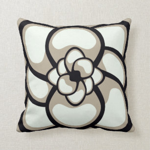 Sierkussen, Abstracte ventilator 3, Tan Black Kussen