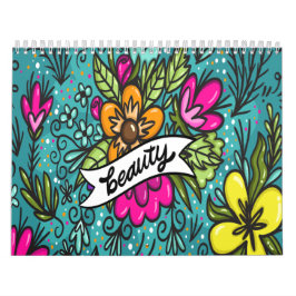 Sierkussen Beauty met Flowers Kalender
