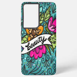 Sierkussen Beauty met Flowers Samsung Galaxy Hoesje