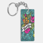 Sierkussen Beauty met Flowers Sleutelhanger (Voorkant Links)