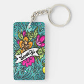 Sierkussen Beauty met Flowers Sleutelhanger (achterkant)