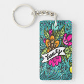 Sierkussen Beauty met Flowers Sleutelhanger (Voorkant)