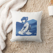 Sierkussen-Blue Kimono Girl Kussen (Deken)