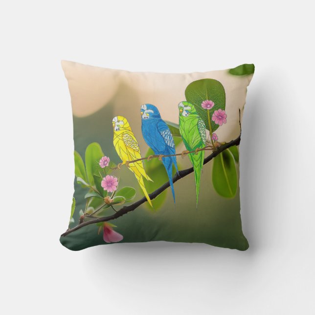 Sierkussen Budgies Bird (Voorkant)
