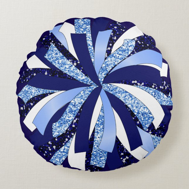 Sierkussen Cheerleader Pom Pom gepersonaliseerd Rond Kussen (Voorkant)