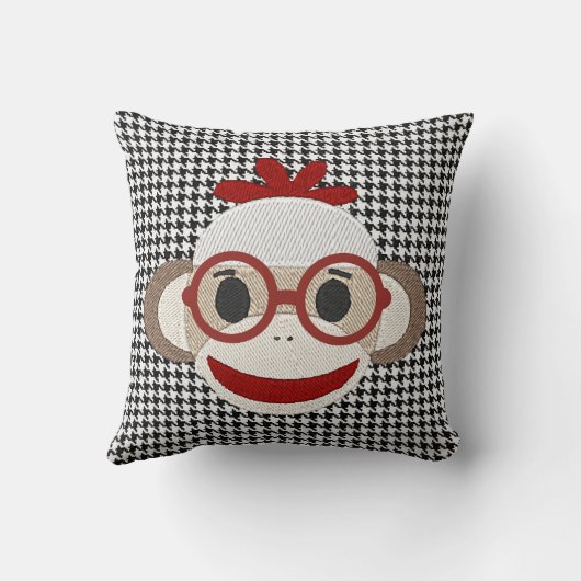 Sierkussen "Cute Sock Monkey" (Achterkant)