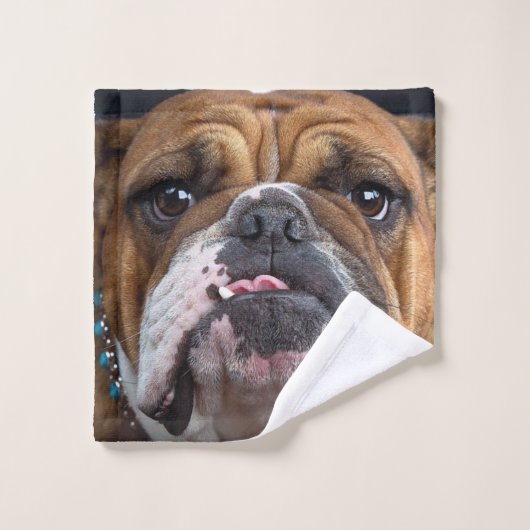 Sierkussen Engelse Bulldog Bad Handdoek (Wasdoekje)
