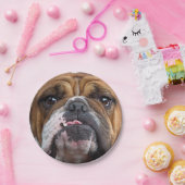 Sierkussen Engelse Bulldog Papieren Bordje (Feest)